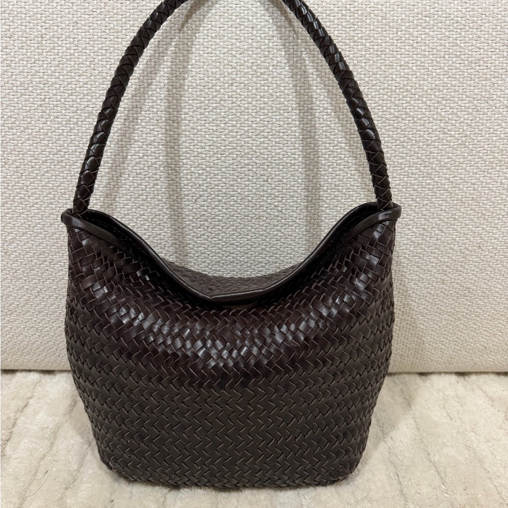Madewell Woven Signature Shoulder Bag in Coffee bean.